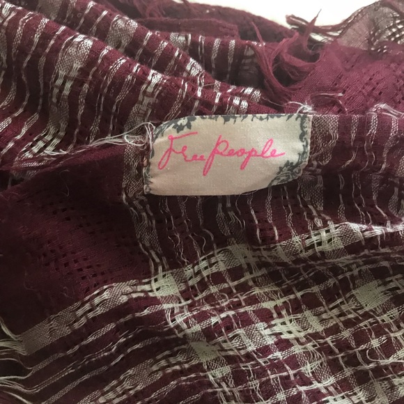 FREE PEOPLE Oversized Burgundy Wrap Scarf - Picture 5 of 6